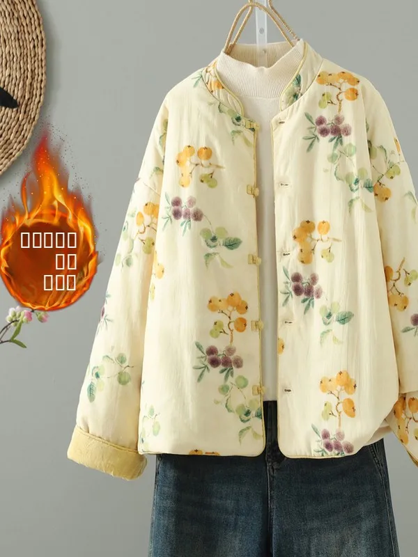 

Женское зимнее пальто Artistic Sle Double-sided Wear Cotton Jaet с косточками Bule Design Thiened Long Sve воротник-стойка