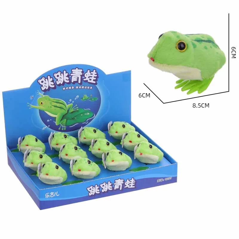 Cartoon Simulation Jumping Frog para Crianças, Brinquedo Clockwork Bonito, Brinquedos Interativos De Pelúcia, Presentes De Aniversário