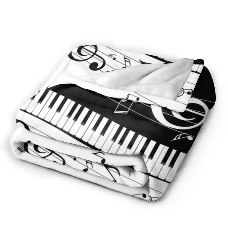 Music Note Blanket for Women Men Soft Fuzzy Flannel Fleece Throw Blankets for Teacher Adults Girls Boys Music Lovers Gifts
