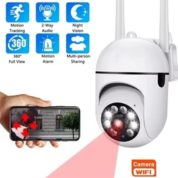 Caméra de surveillance extérieure PTZ IP WiFi HD 3MP/1080p, dispositif de sécurité sans fil, avec vision nocturne automatique et IA, 4K