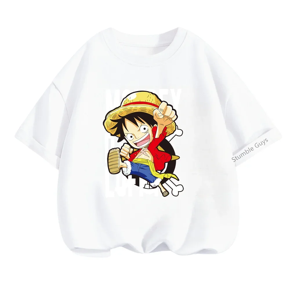 Fashion Kid Anime One Pieces Tshirt Kids Clothes Boys Luffy T Shirt Boy Clothing Children T-shirt Summer Short Sleeve Tops Tees