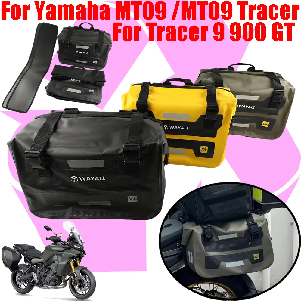 Motorcycle Saddlebag Pannier 60L Luggage Storage Bag Seat Bags Waterproof Bag For Yamaha MT09 MT-09 Tracer 9 900 GT 9GT 900GT