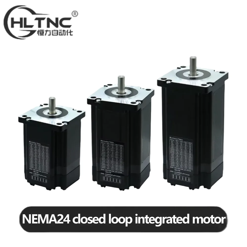 

HLTNC Nema24 Closed Loop Stepper Motor 1.2 2.2 2.8Nm Hybrid Integrated Servo Motor With Driver For 3D Printer CNC Engraver