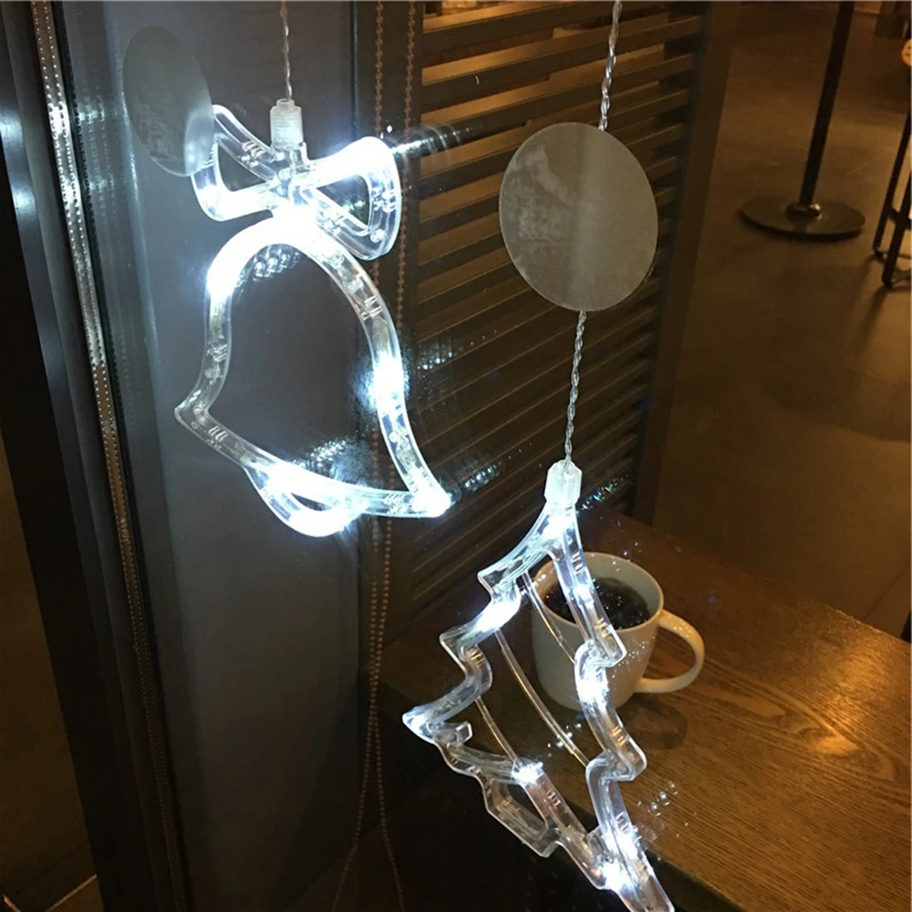 8 LED أضواء أرملة عيد الميلاد ديكور معلق لزجاج النافذة مشرق الجنية سلسلة ضوء داخلي حفل زفاف إضاءة المنزل شفط