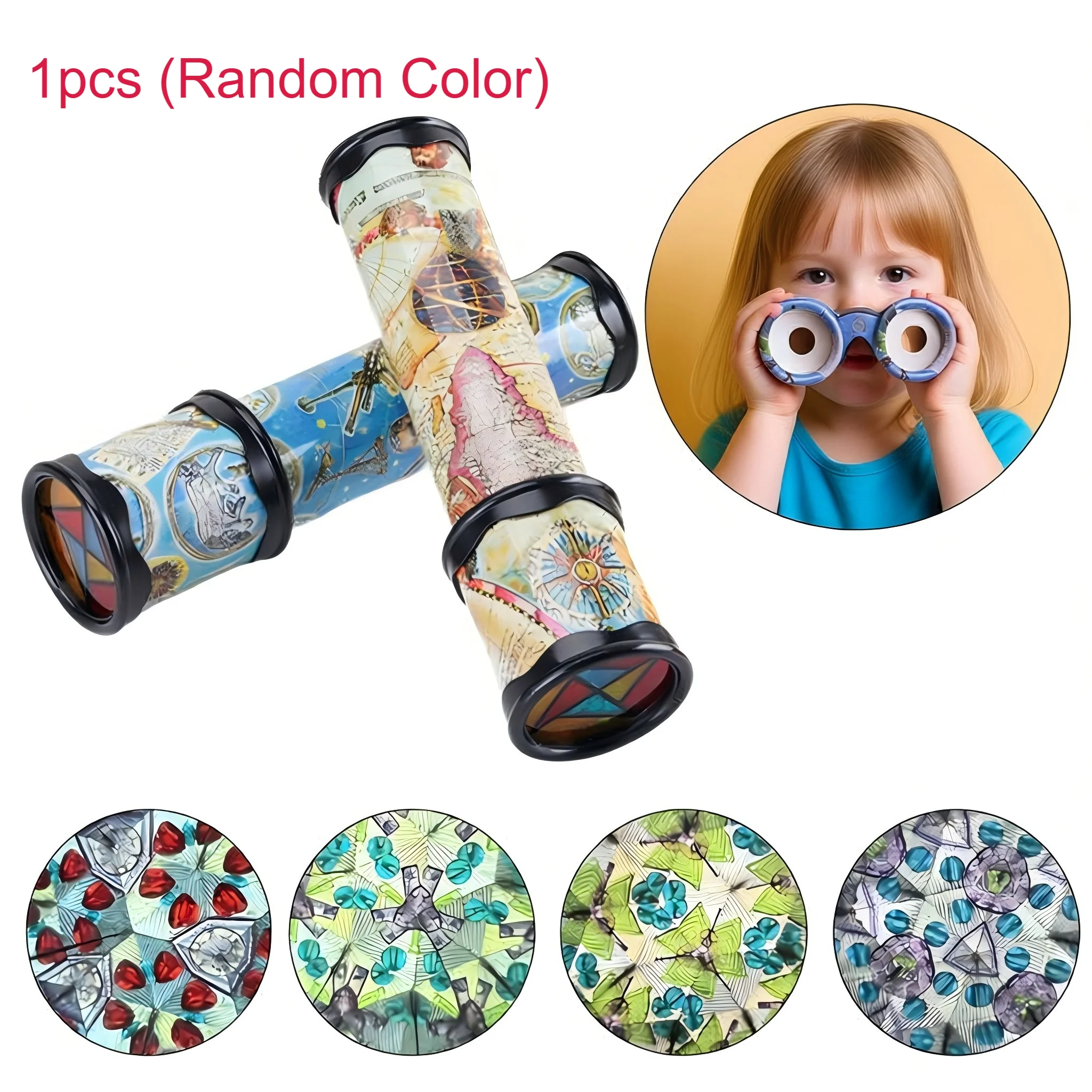 Rotierendes Kaleidoskop-Spielzeug, 1 Stück, Kaleidoskope, Rotation, farbige Welt, interaktives logisches Kaleidoskop für Kinder (zufällige Farbe)