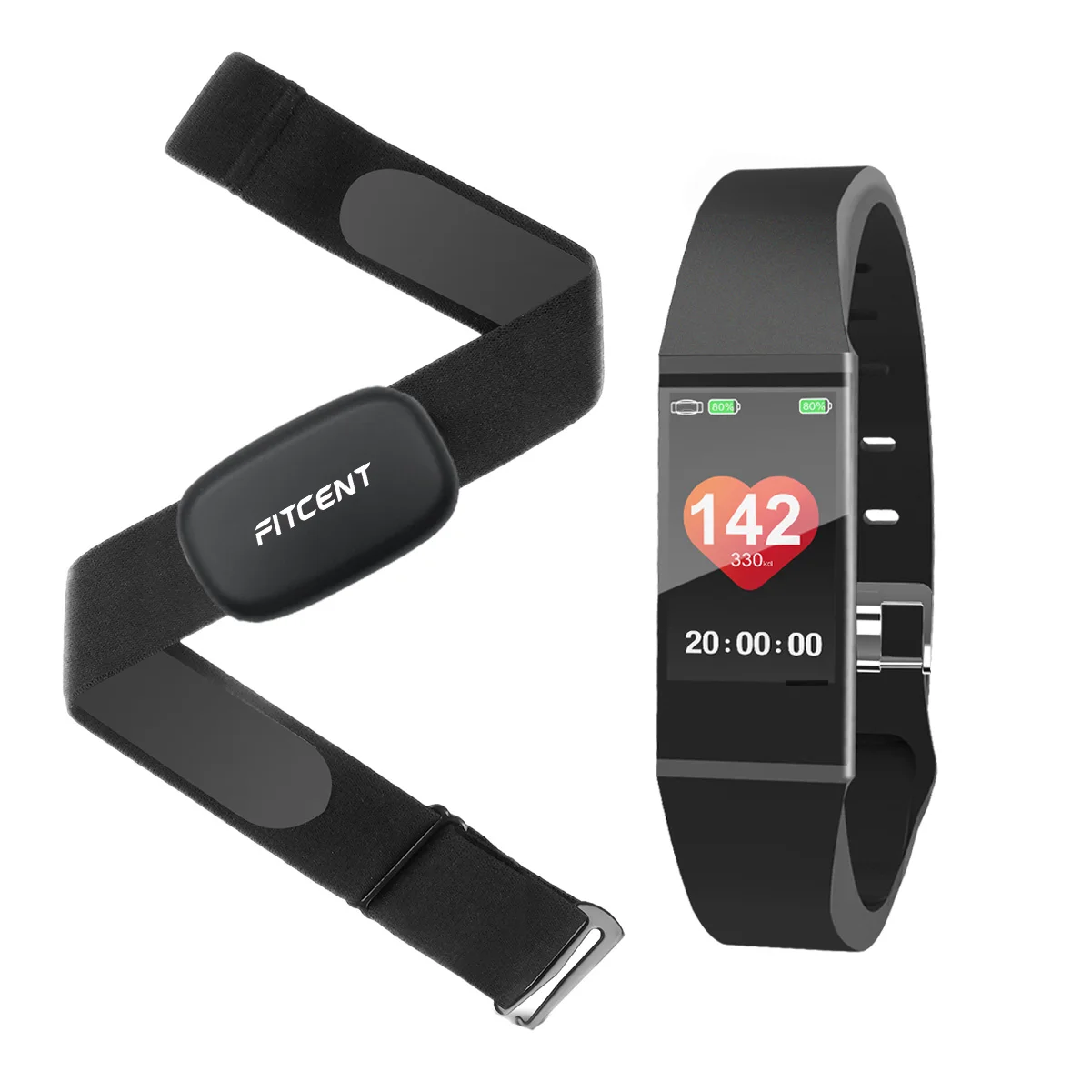 

Heart Rate Monitor and Chest Strap Exercise ANT+ Bluetooth 5.3Khz HRM with Finesse Tracker Smart Bracelet Waterproof
