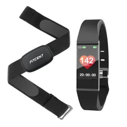 Heart Rate Monitor and Chest Strap Exercise ANT+ Bluetooth 5.3Khz HRM with Finesse Tracker Smart Bracelet Waterproof