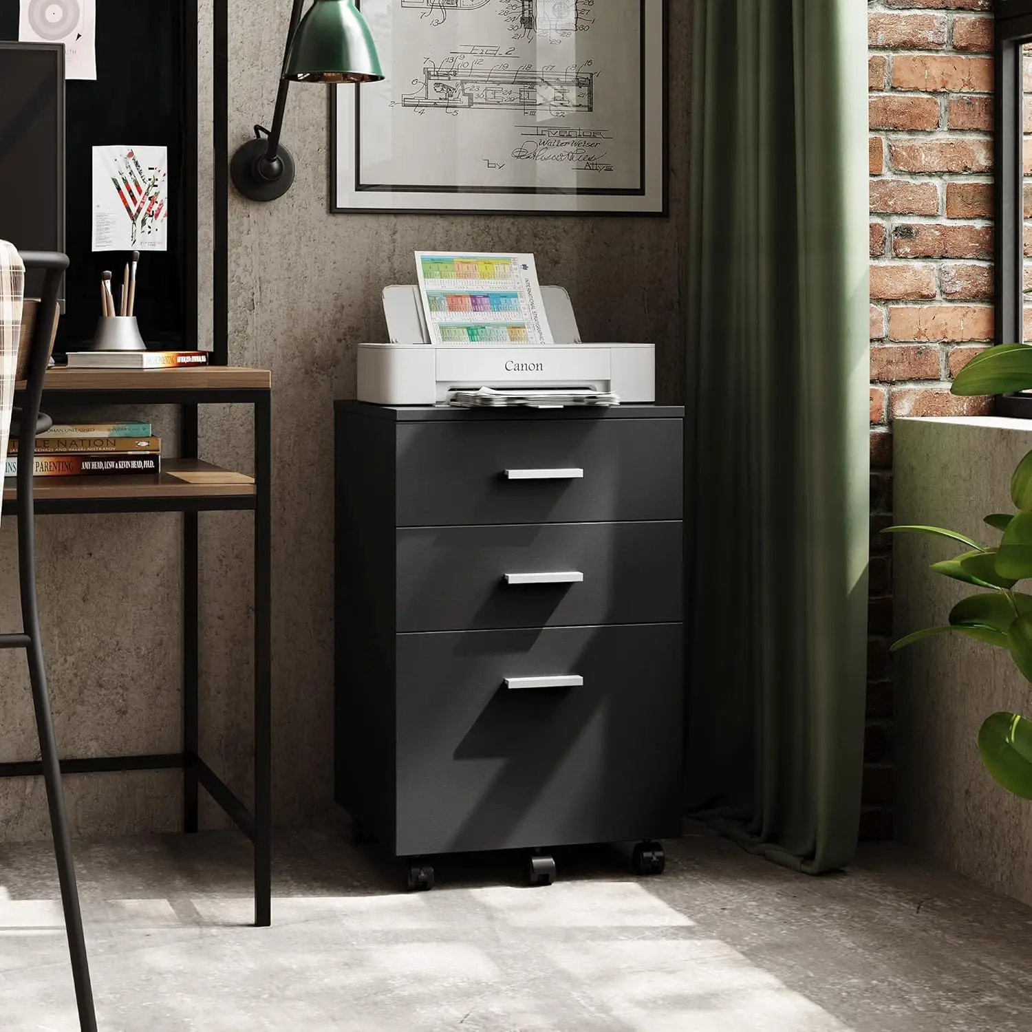 3-Drawer Rolling File Cabinet 9