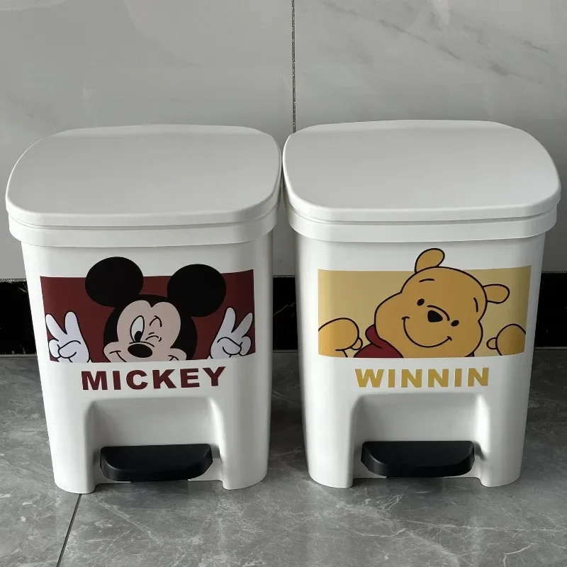 Mickey cartoon cute trash can for home bedroom and living room high-looking large-capacity foot-operated trash can with lid