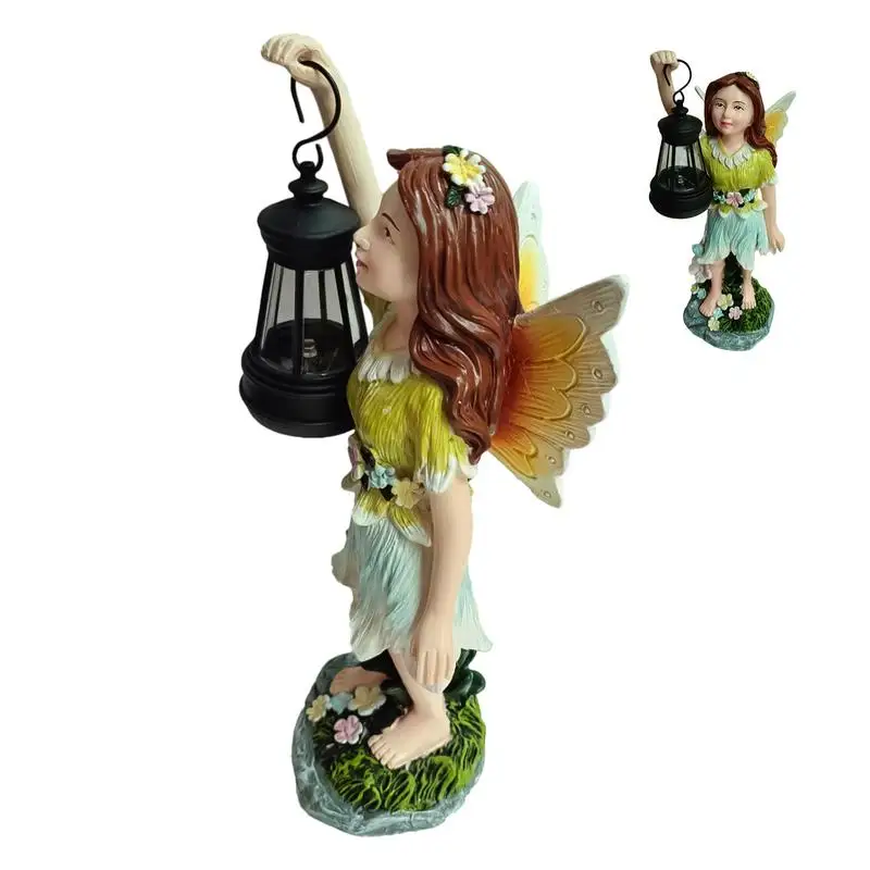 

Solar Garden Fairy Statues Housewarming Ornament For Patio Outdoor Fairies Night Solar Outdoor Decorative Ornaments LED