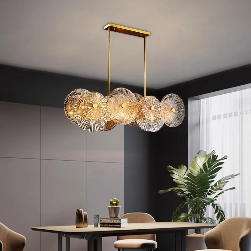 AiPaiTe Modern Gold Round Glass Chandelier with Luxury Ceiling Decoration for Living Room, Bedroom, Dining Room, Adjustable