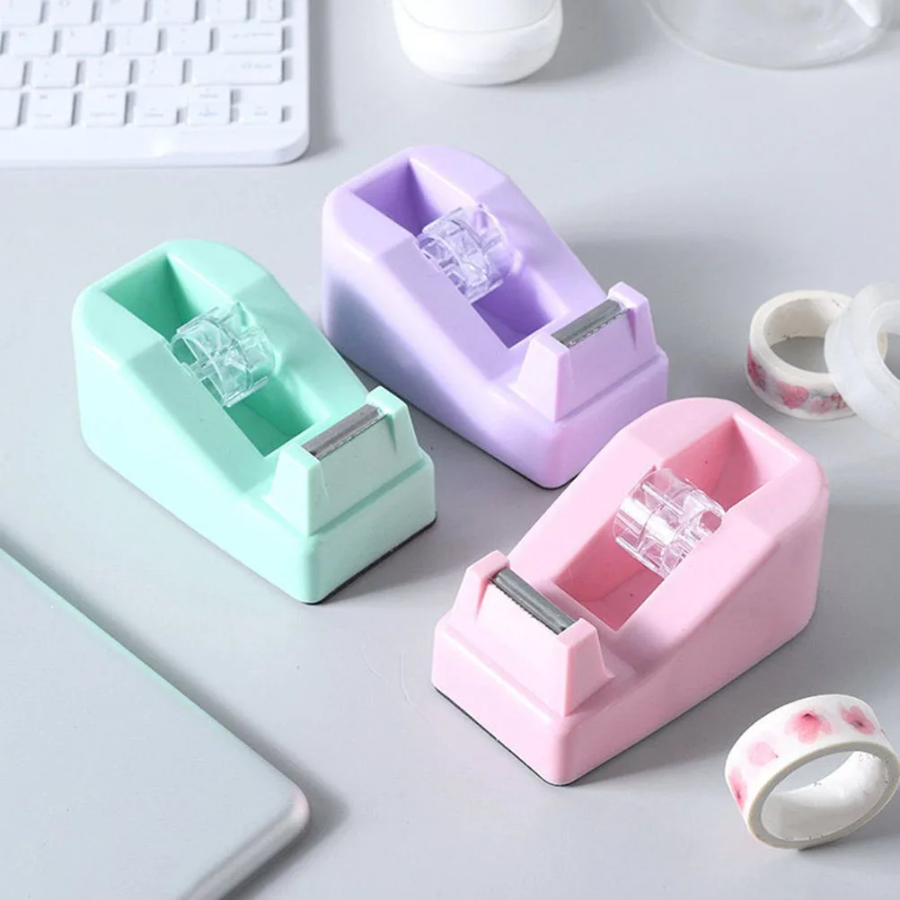 3Pcs Colorful Tape Dispenser Compact Design Smooth Cutting Performance Ideal for Home Office Desk Use Small Tape Holder