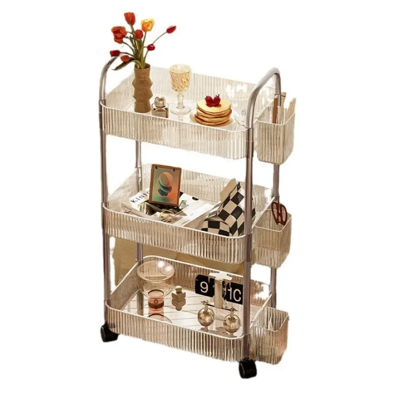 

trolley rack living room movable transparent color 3 layers
