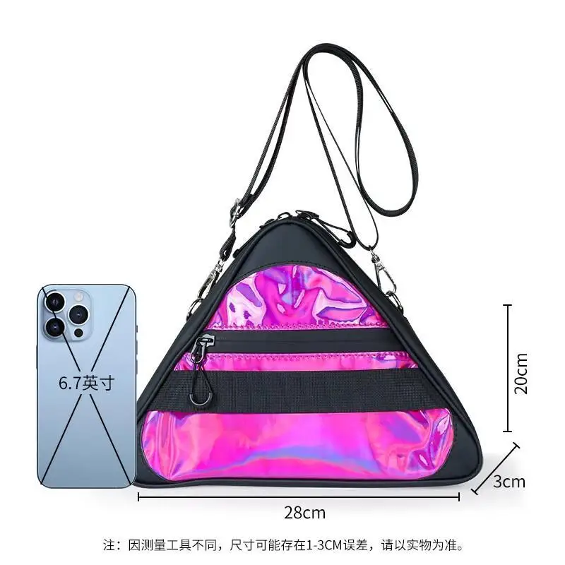 Holographic Laser Triangle Crossbody Bag Fashion Irregular Shape Sling Shoulder Bag Adjustable Strap Casual Daily Travel Purse