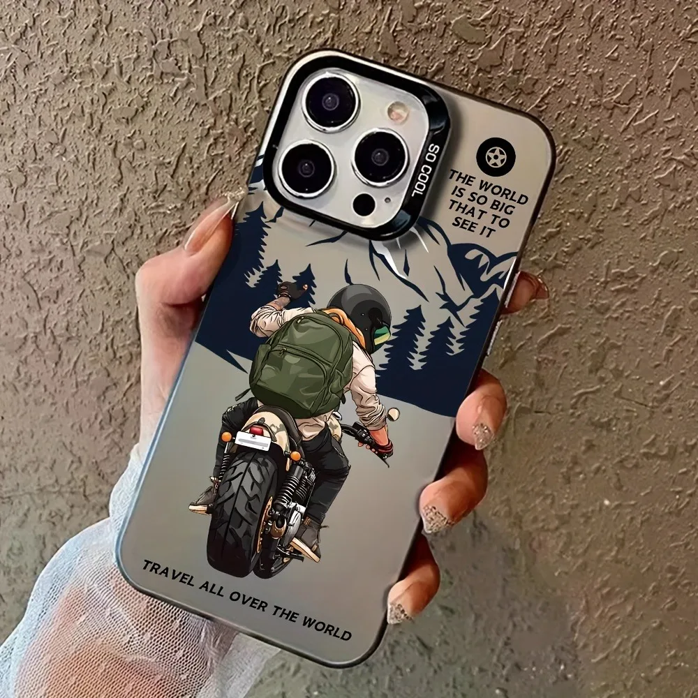 Casing Ponsel Bertema Sepeda Motor Trendi untuk Casing Samsung S24 FE Sampul Galaxy S25 S23 Ultra S21 Plus S22 A56 A36 A55 A35 A54 A52S