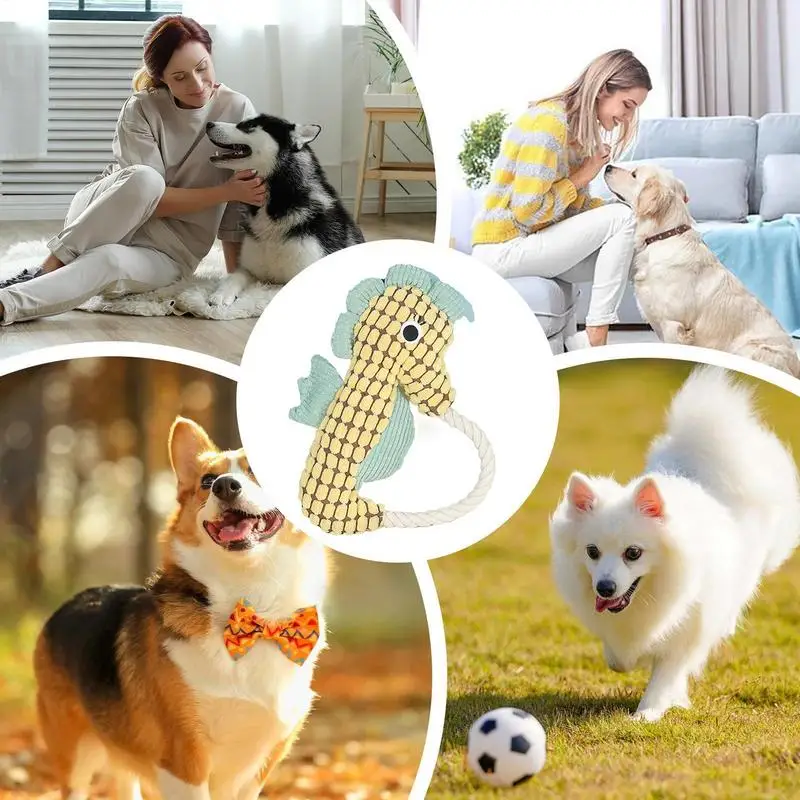 Прочные мягкие игрушки для собак, пищалка для прорезывания зубов, мягкая игрушка, хлопковая веревка, интерактивная игра, развлекательная кукла для домашних животных с морщинистой бумагой