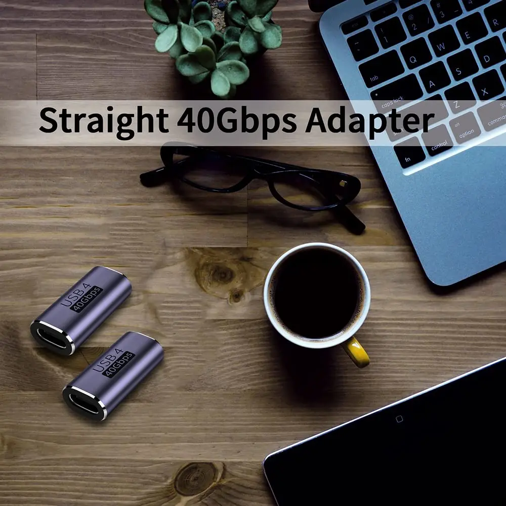 초고속 충전기용 C타입 암 커플러 어댑터, 데이터 전송, 8K 4K 비디오 케이블, USB4.0 썬더볼트 3, 40Gbps