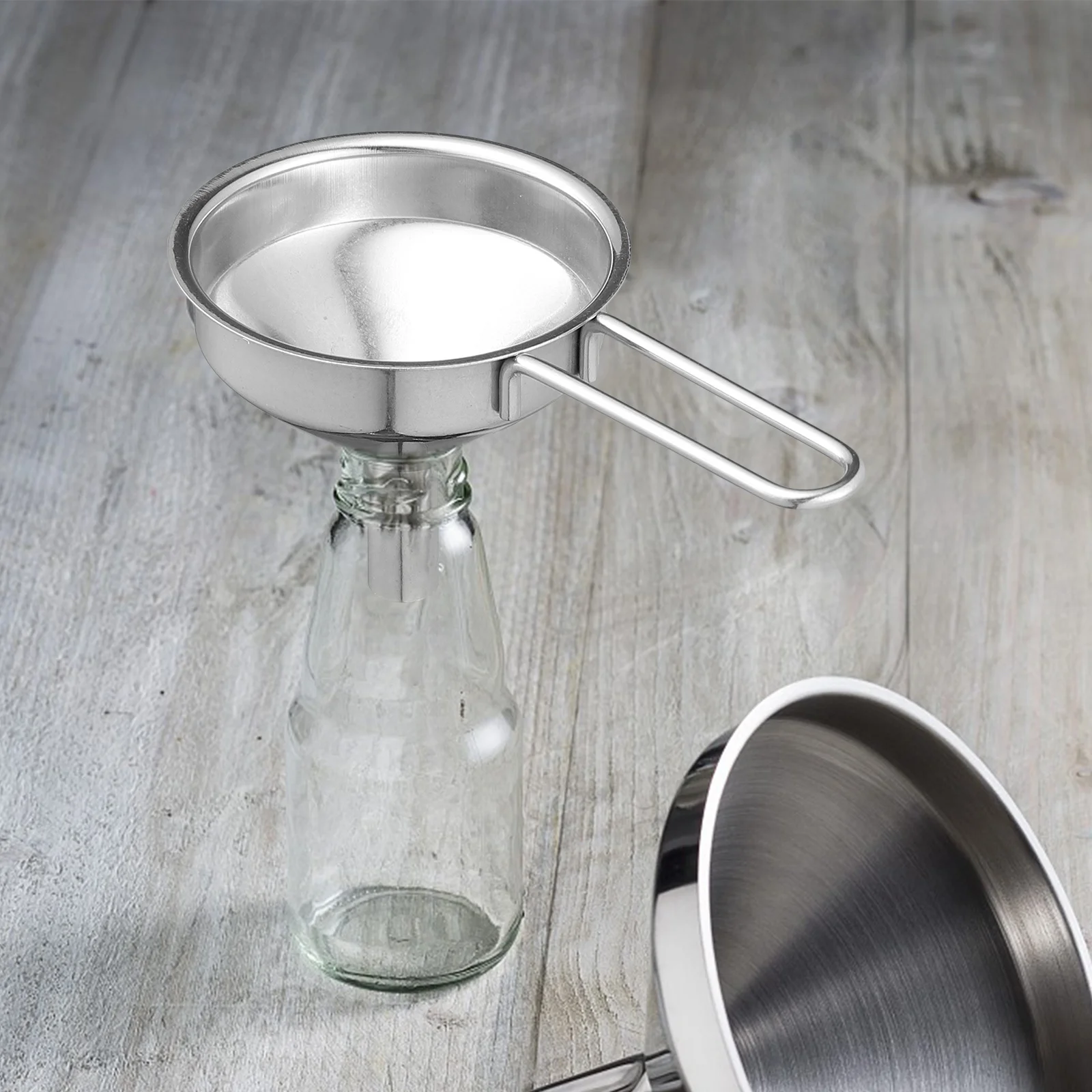 

2 шт. воронка из нержавеющей стали, высококачественный металлический кухонный инструмент для масла, вина, соевого соуса, наполнения жидкостью, дозирования, простой в использовании