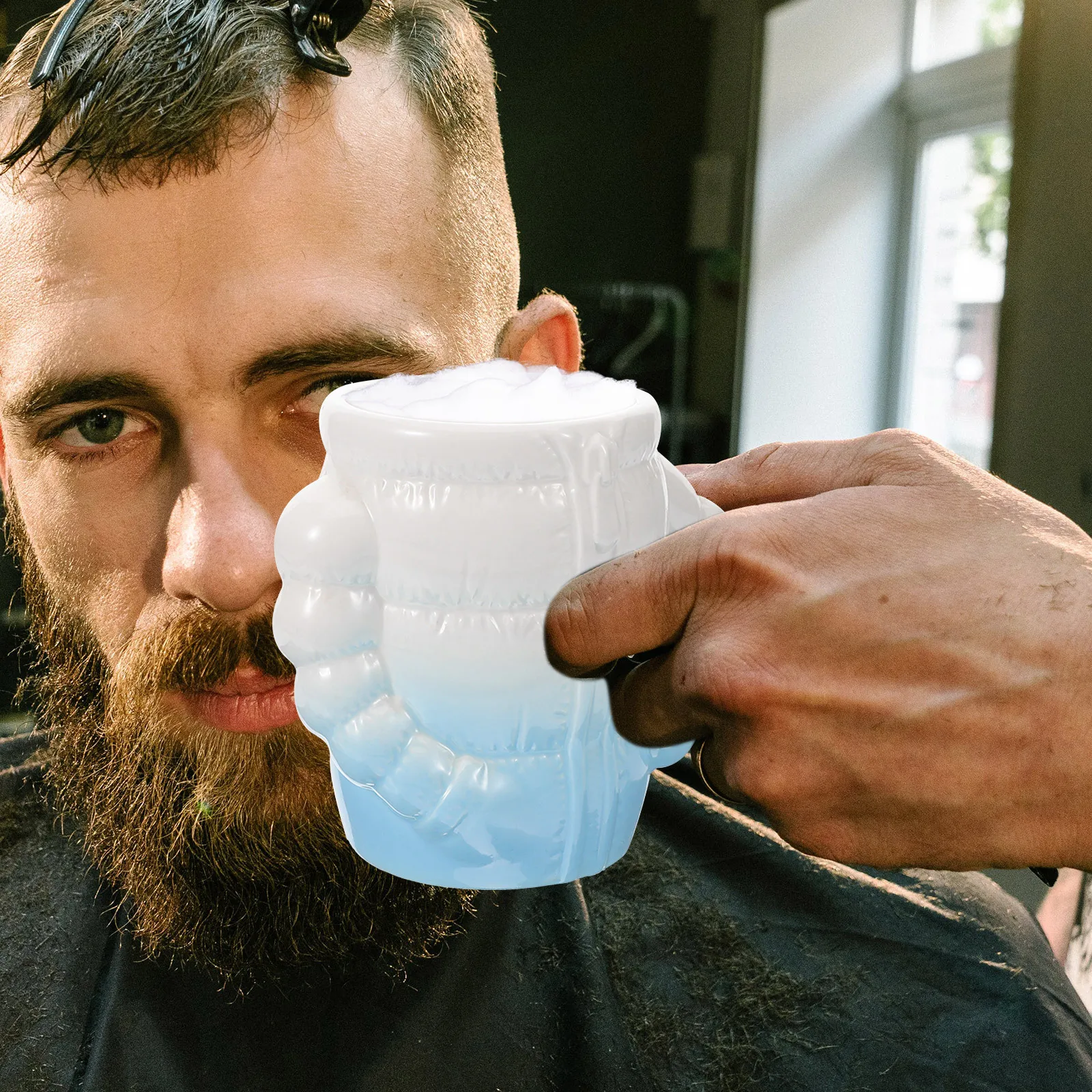 

Ceramic Shaving Bowl for Men Large Capacity Shaving Soap Cup Reusable Shave Mug Quick Foam Lather Household Grooming Tool