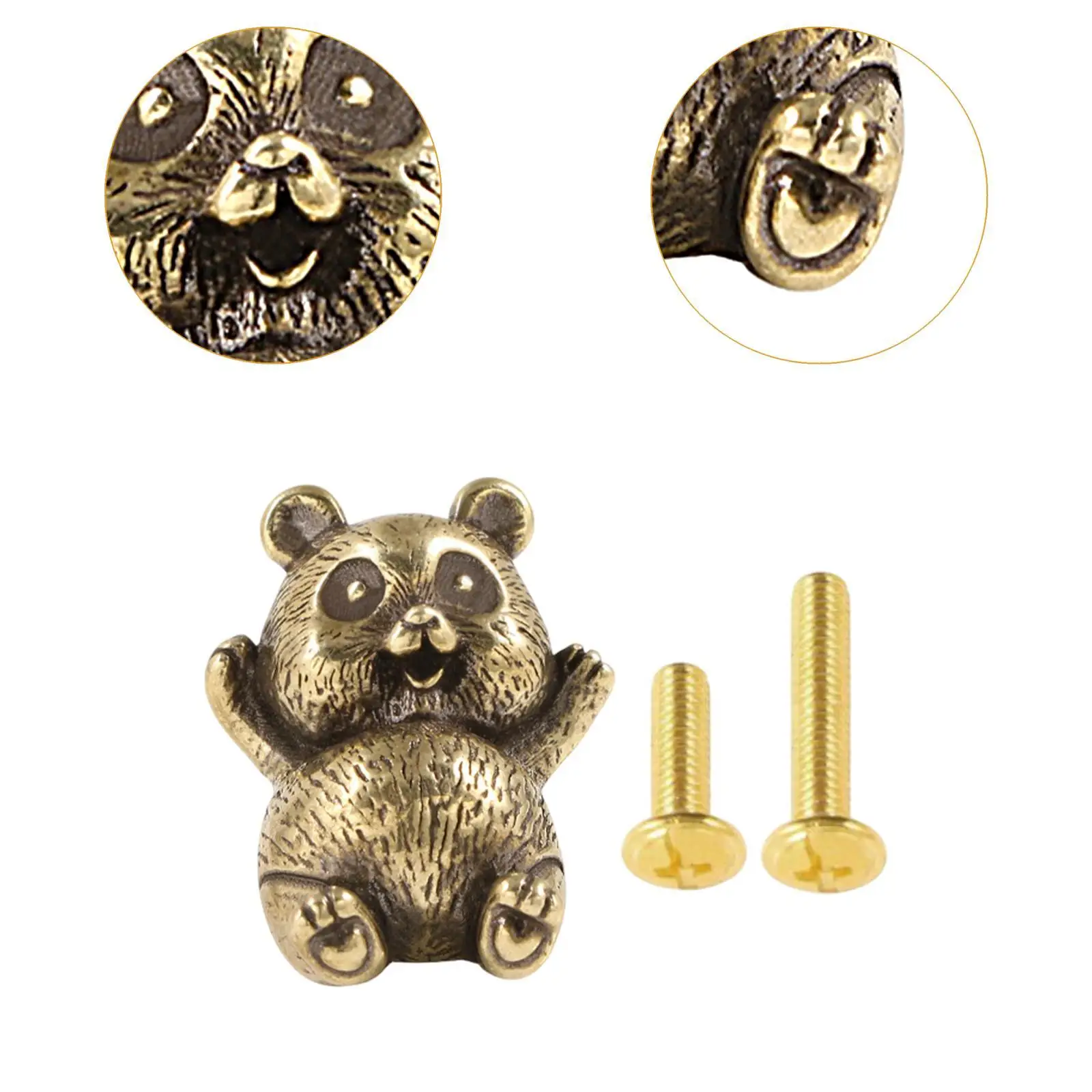 Brass Panda Furniture Handle Kitchen Drawer Handle Cute Gift Creative Hardware Sturdy Wardrobe Door Pull for Bedroom Bathroom