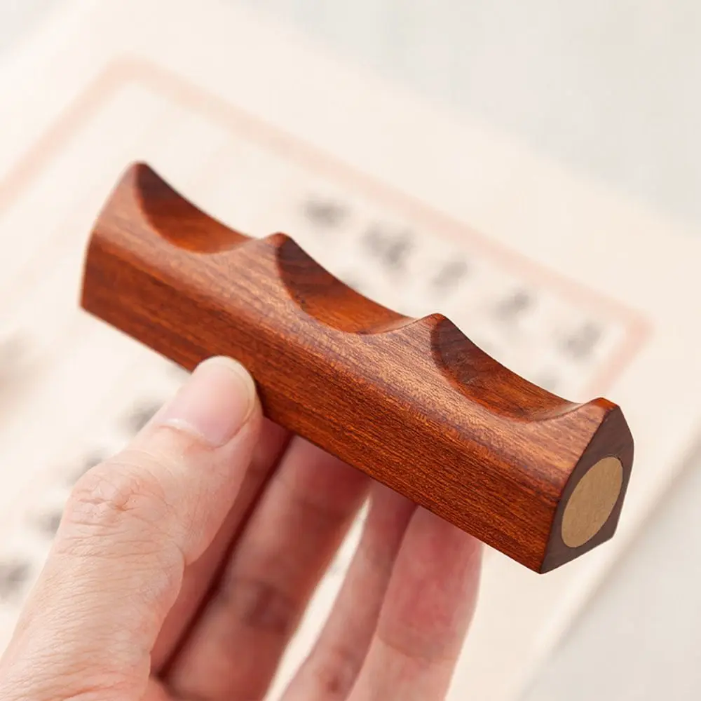 Creative Calligraphy Pen Holder Durable Portable Writing Brush Holder Office Supplies Practical Wooden Desk Pen Stand