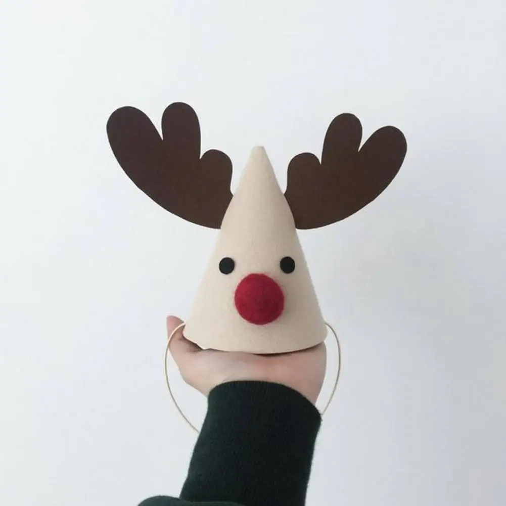 2024 Christmas Hat Non Woven Fabric Decorative Tree Elk Xmas Party Cap for Kids Christmas Hats - Detail 1