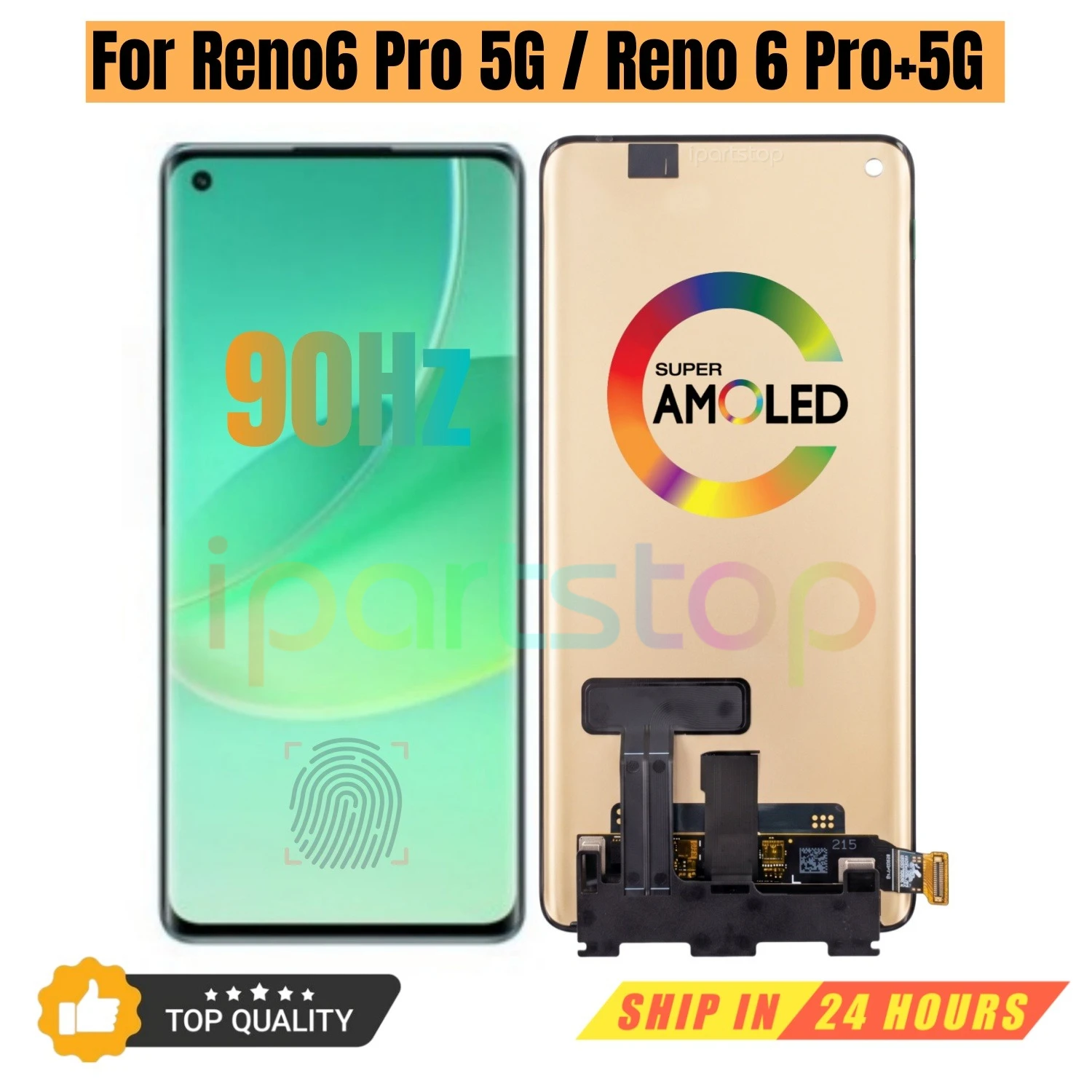 Новый дисплей iParts для Oppo Reno6 Pro 5G (PEPM00, CPH2249) и Reno 6 Pro+ (PENM00) в сборе с AMOLED-экраном и тачскрином, OEM