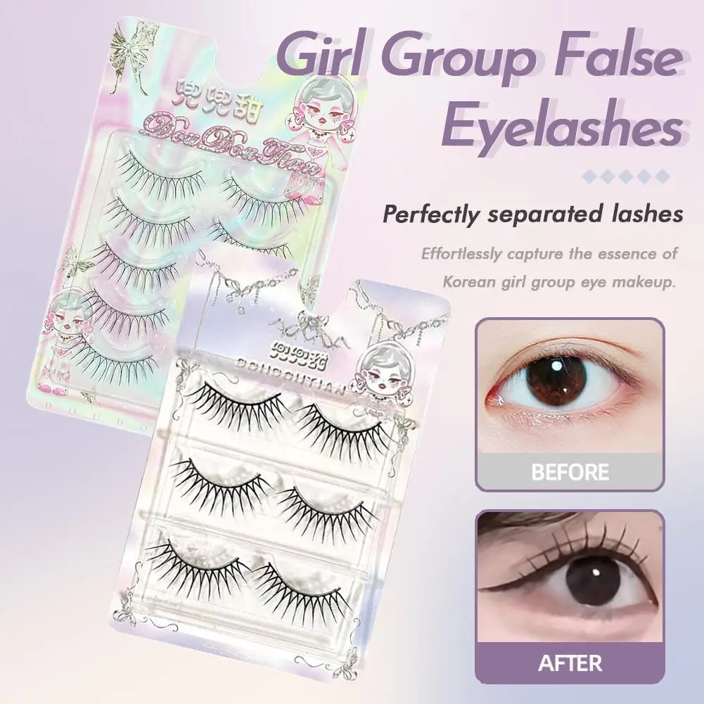 Sztuczne rzęsy Dream Deer, rzęsy w kształcie litery V, naturalne, transparentne, narzędzia do makijażu, kępki rzęs, kosmetyki do cosplayu, sztuczne rzęsy.