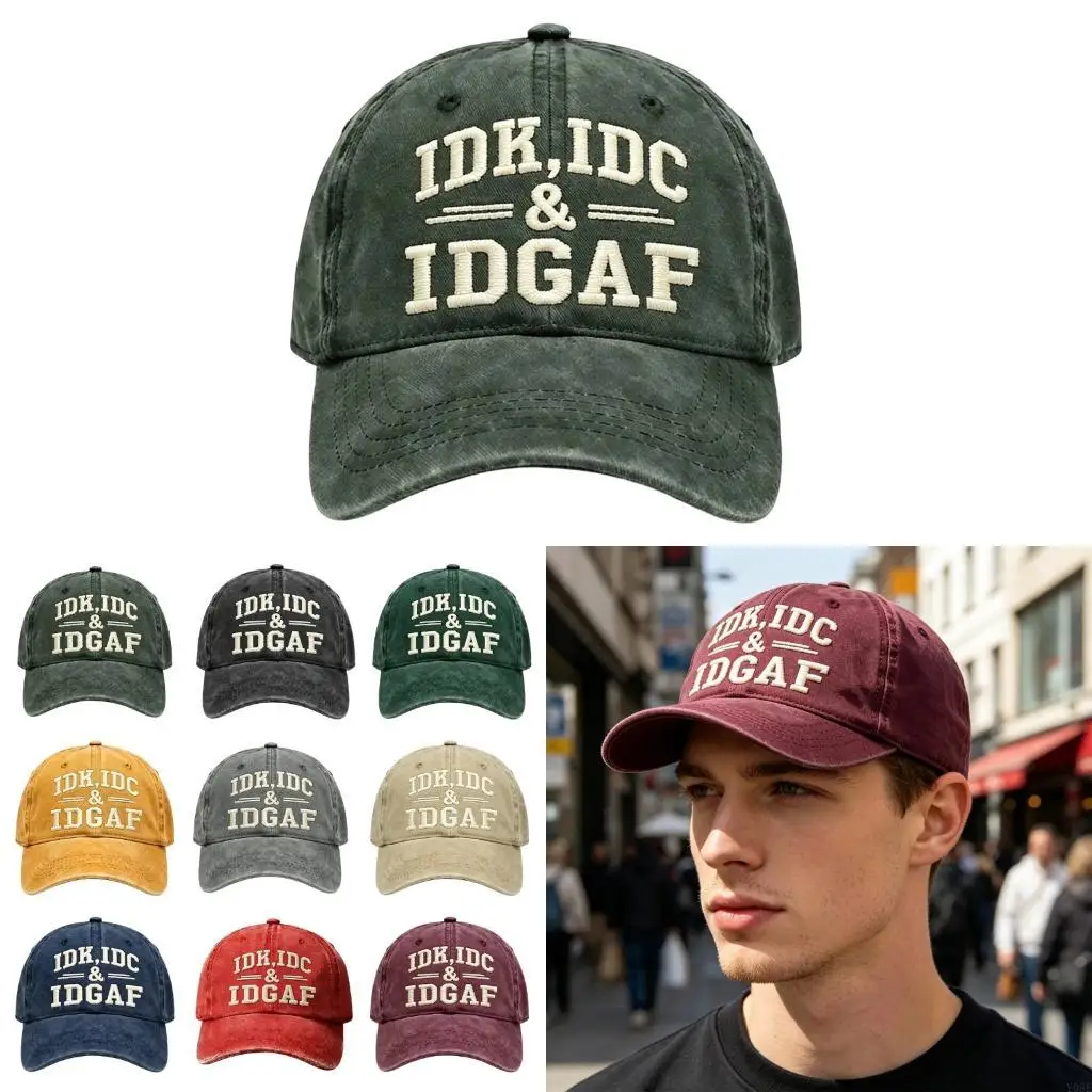 Adjustable Cotton Duck Tongue Cap Stylish Lettering Multiple Color Available Y08E