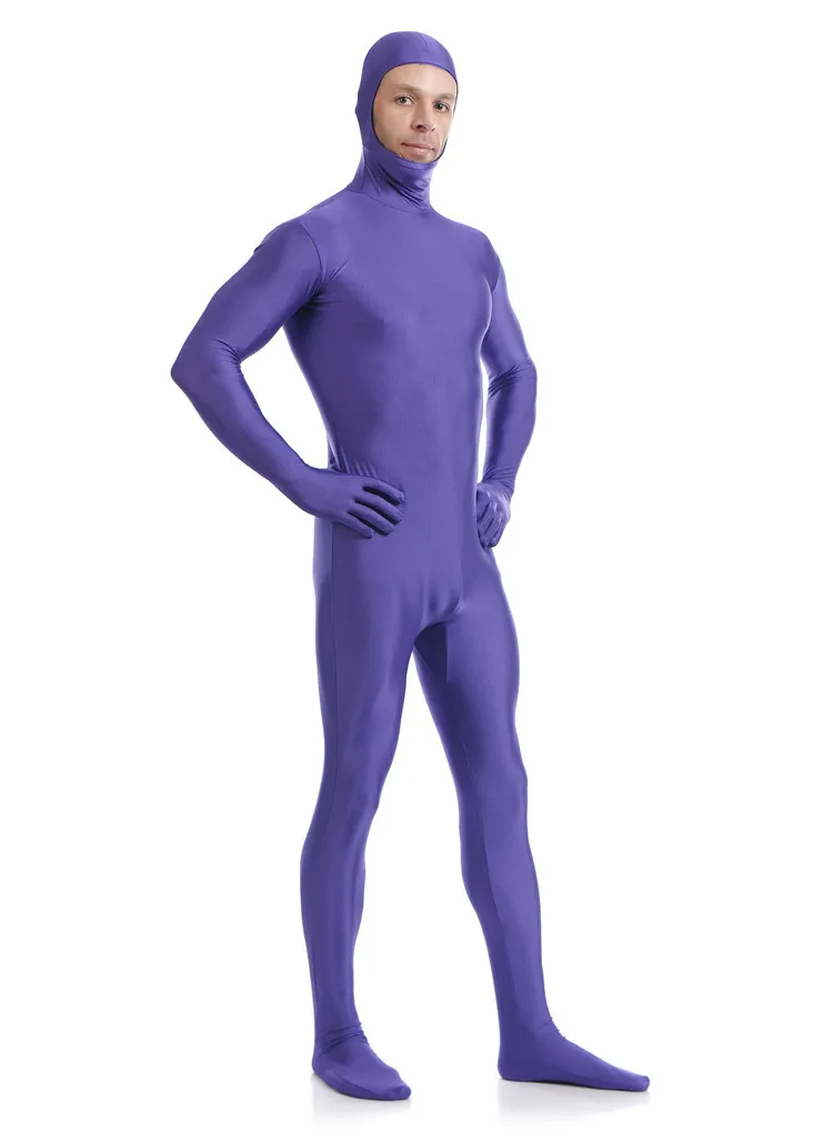 Spandex Adult Bodysuit Costumes for Halloween Cosplay Full Body Zentai Suit Nylon Open Face Second Skin Tight Clothes Jumpsuits