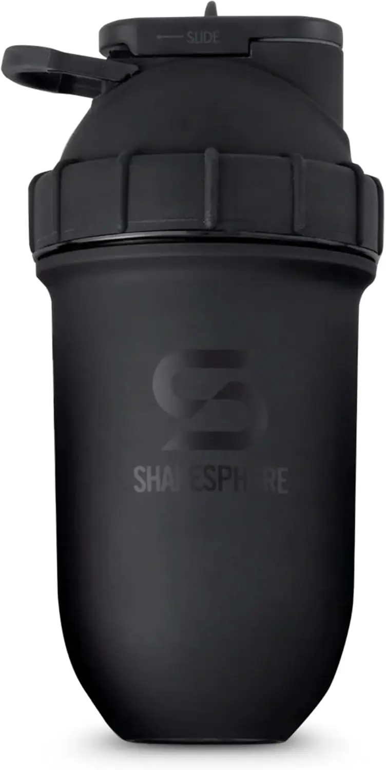 

24oz Insulated Stainless Steel Shaker Bottle - Hot & Cold Drinks, Leak-Proof, BPA-Free, No Mixing Ball Needed, Matte Black