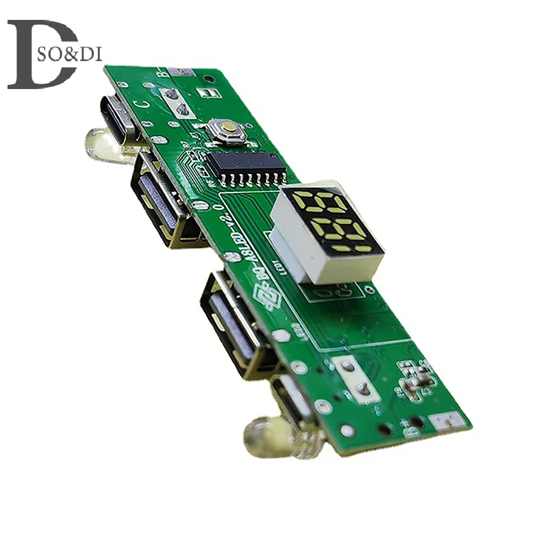 

1Pcs High Quality 5V 2A Digital Display Power Bank Circuit Strip Module TYPE-C Micro USB A8188Mobile Power Motherboard