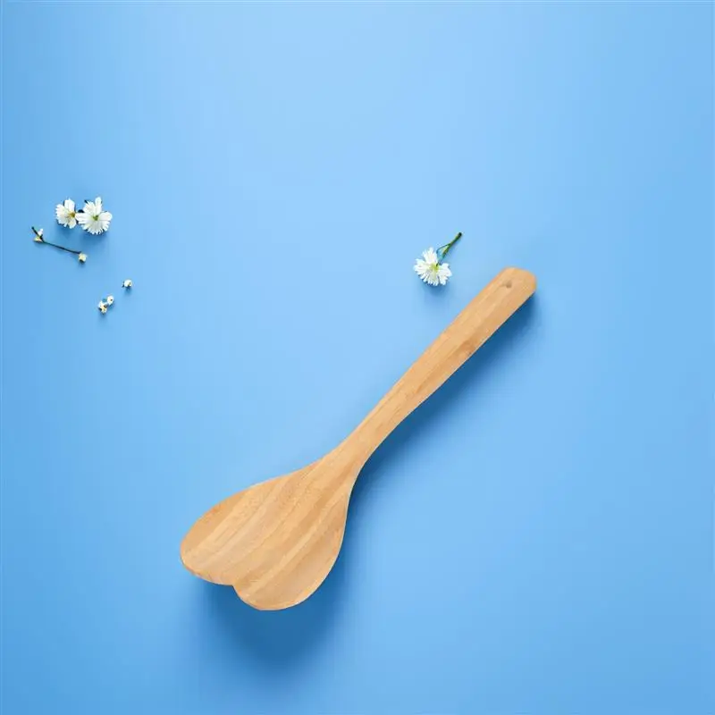 1 Heart Shape Bamboo Wooden Spoon Baking Dessert Spoon Food Stirring Spoon Cooking Spoon Cooking Spatula Valentine Day 30x9.3cm