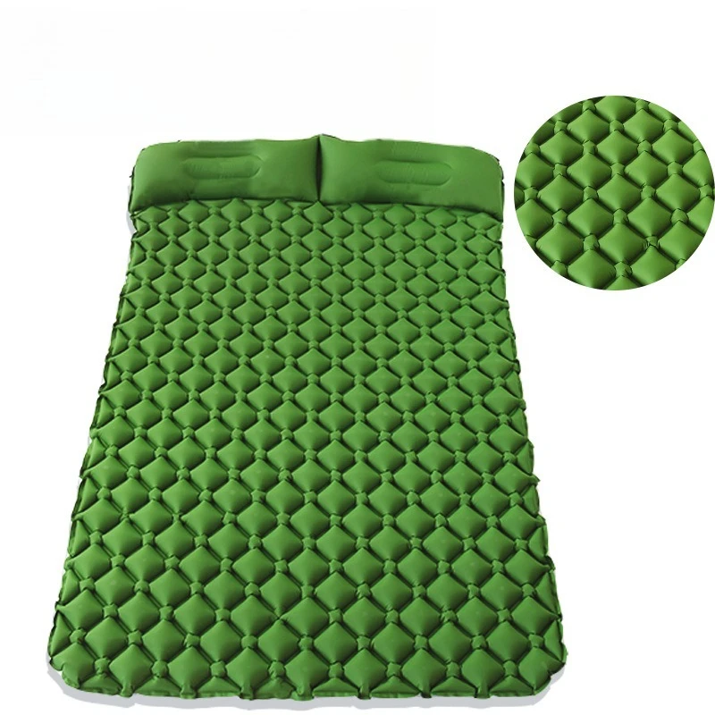 

Double outdoor equipment inflatable pad thickened plus broadband pillow camping mountain moisture-proof and lightweight