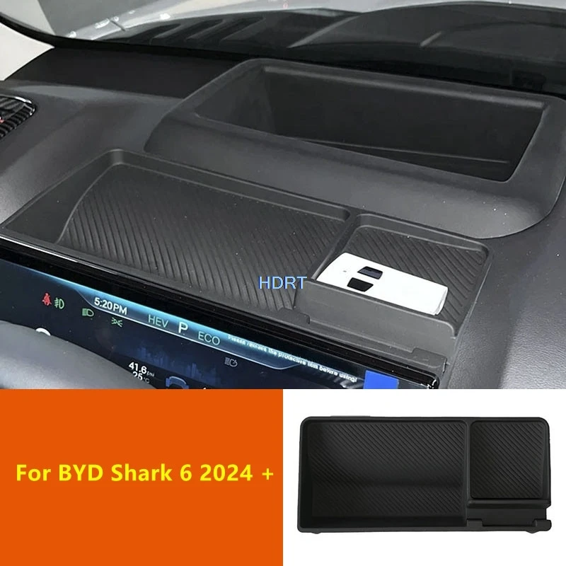 

Car Styling Center Console Dashboard Navigation Screen Rear Storage Box Organizer Tray Cover Accessories For BYD Shark 6 2024 +