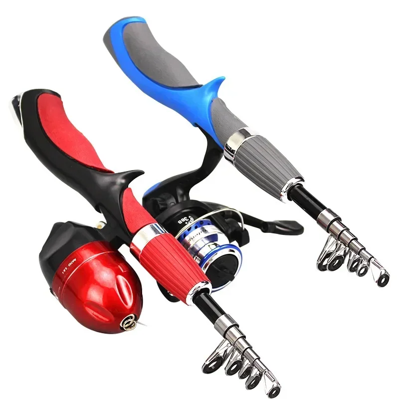 

New Carbon Fiber Rod Superhard Boat Ice Fly Lure Fishing Rod With High Quality Fishing Reel Fishing Tackle Set 1.4m Length