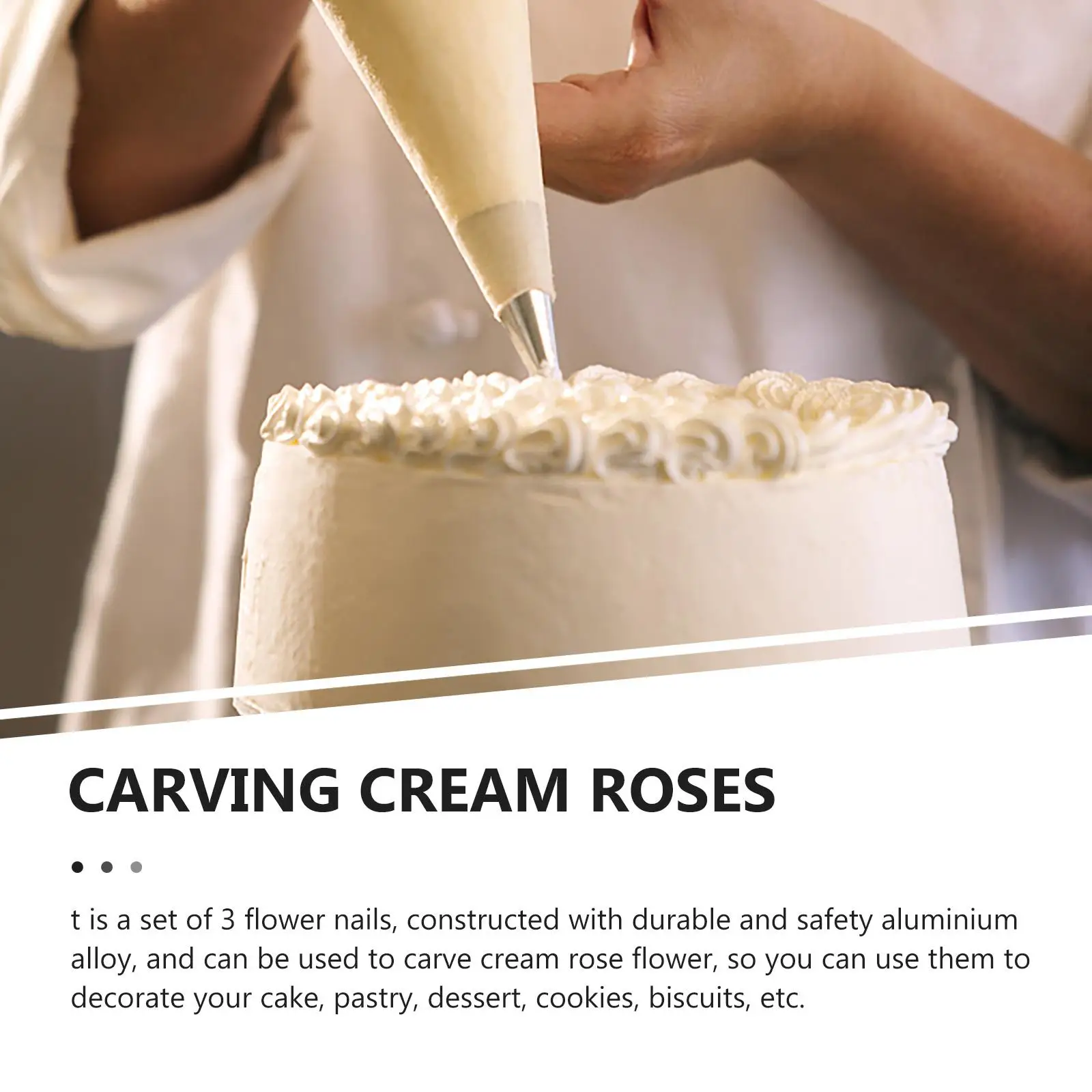 3 Pcs Flower Nails Aluminium Alloy Sticks Cake Piping Rod Baking Pastry Cone Holder Icing Tool Dessert Cookie Biscuit