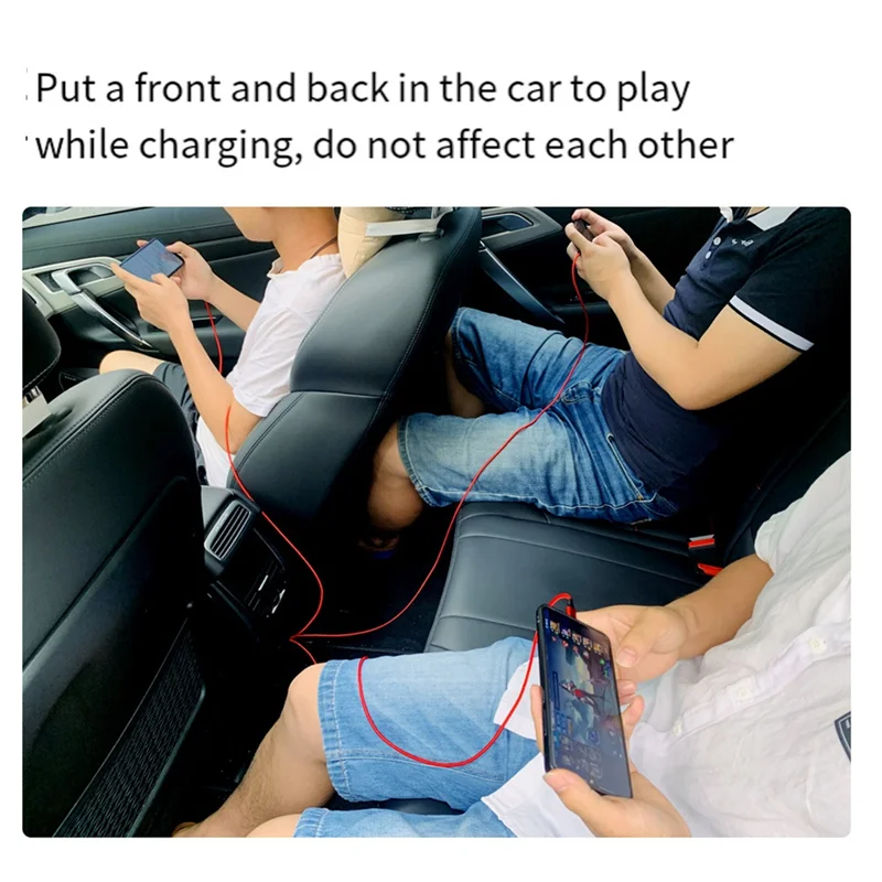 New-6A 고속 충전 듀얼 포트 Type-C 분배기 충전 케이블 전원 장치 코드 전원 공급 TYPE-C+TYPE-C 장치