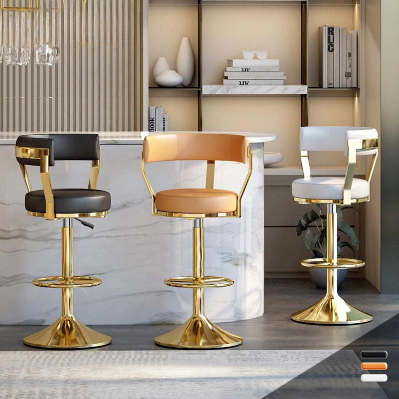 

Light Luxury Bar Stool Kitchen Island Chair Home Bar Chair Lift Modern Simple High Stool Bar Stools