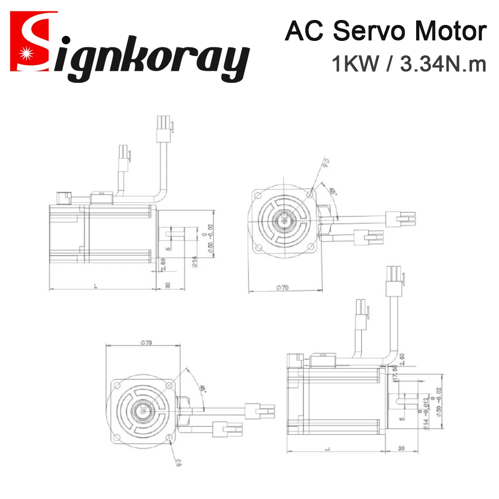 Серводвигатель переменного тока SignkoRay, 1 кВт, 3,34 Нм, 80ST-M03330, 3000 об/мин, 220 В, 4,2 А для промышленного применения управления