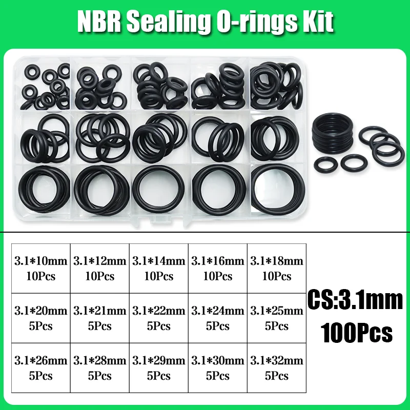 3230x O-Ring Nitrilkautschuk NBR ORing Ölbeständige, verschleißfeste, wasserdichte Dichtungsscheibe Kfz-Wasserhahn-Sanitärdichtung – Detail 11