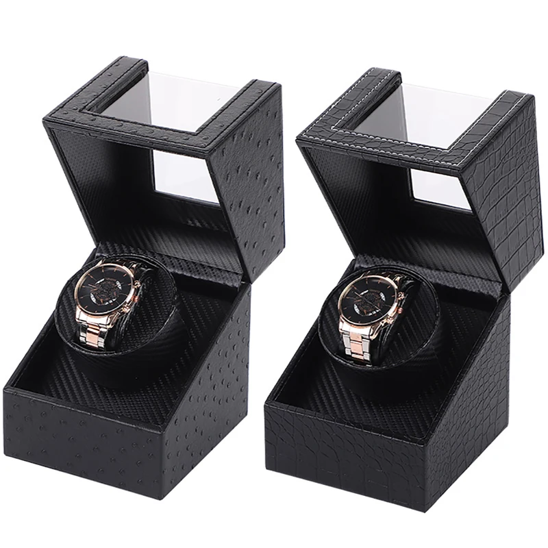 

USB Power Supply Backlit Mechanical Watch Winding Box Motor Shaker Mini Dual Position Watch Winder Holder Storage Organizer