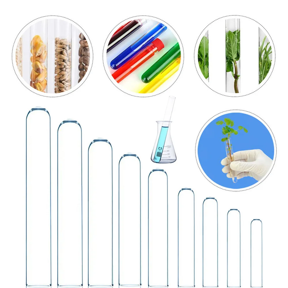 10pcs borosilicate round bottom test tubes clear glass test tubes for experiments decoration plant propagation and holiday gifts