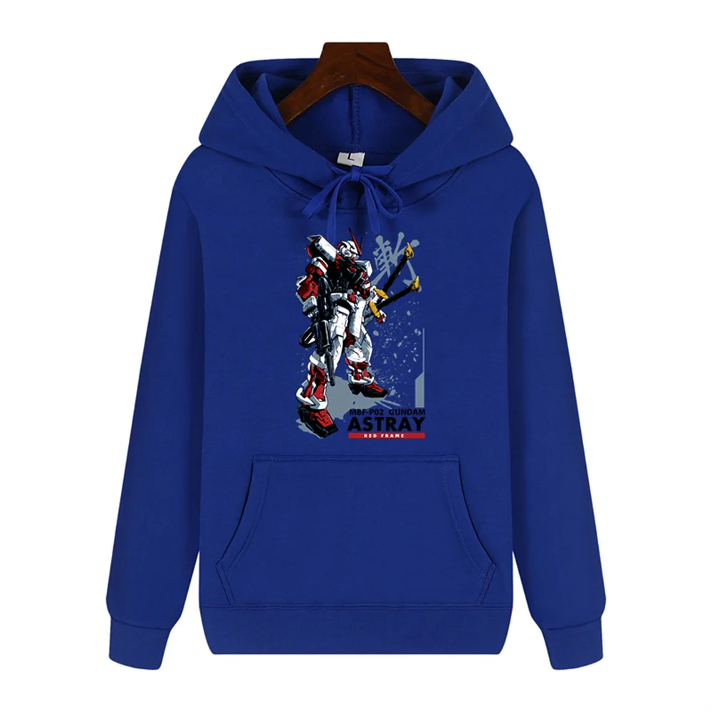 Autumn and winter comfortable soft Gundam super cool print men's high quality casual fashion warm street hooded sweater