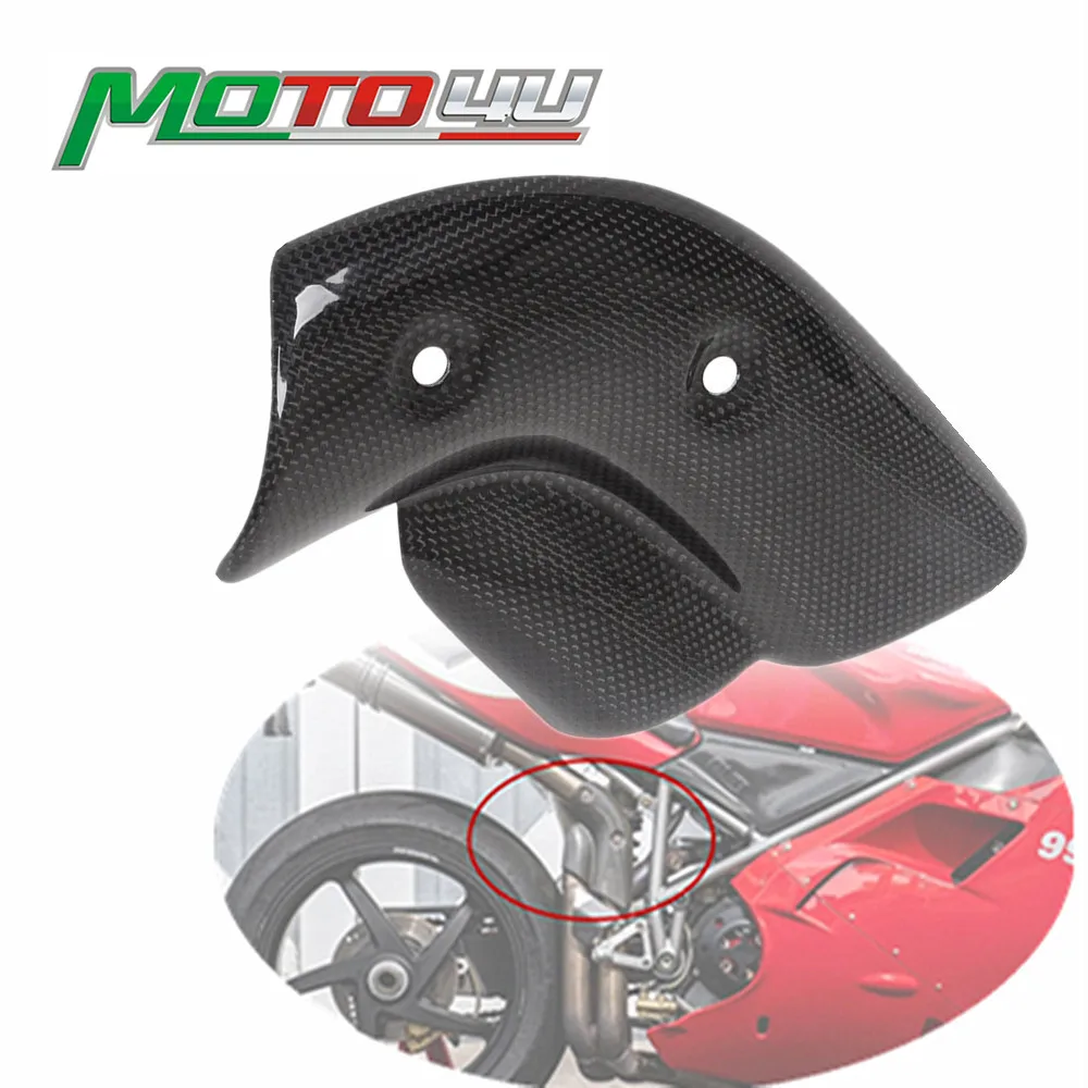 MOTO4U For Ducati 748 916 996 998 78MM Carbon Fiber Heat Shield Exhaust Cover Protector Motorcycle Modification