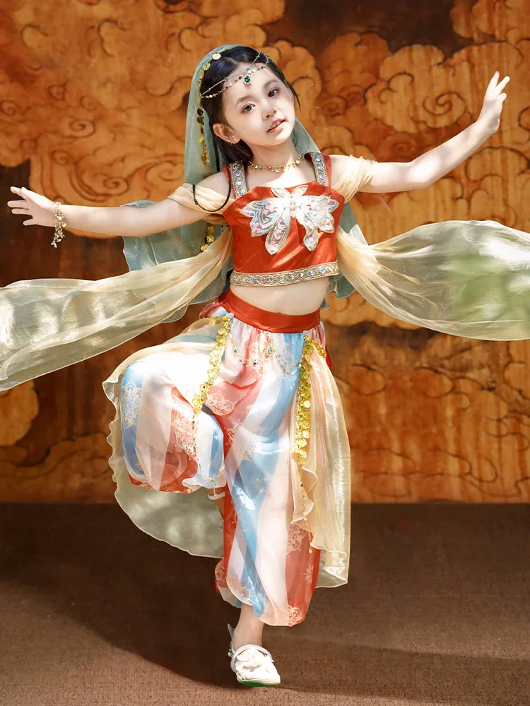 Dunhuang Flying Apsaras Hanfu New Western Princess Music Drum فستان الرقص الهندي الكلاسيكي فستان الأداء #2