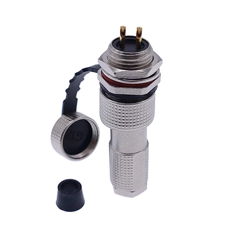Industrial IP68 Metal M12 GX12 12G Connector Set Copper Contact Waterproof Plug And Socket - 2PIN/3PIN/4PIN/5PIN/6PIN/7PIN 5A