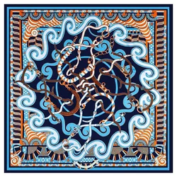 POBING-Foulard hijab pour femme, grand châle, carré, bandana de luxe, 130cm