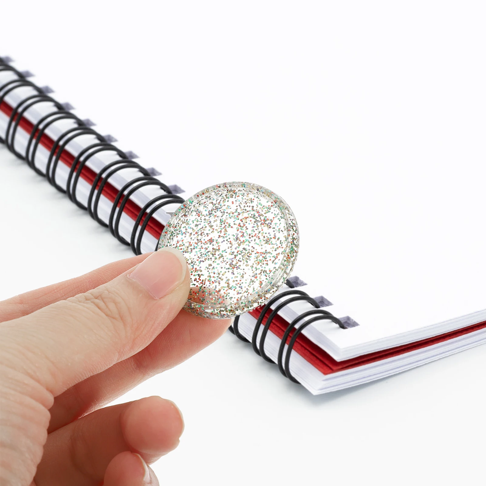 

30Pcs Plastic Binding Discs Loose Leaf Notebook Discbound Discs Planner Supplies Decorative Heart Hole Book Accessories