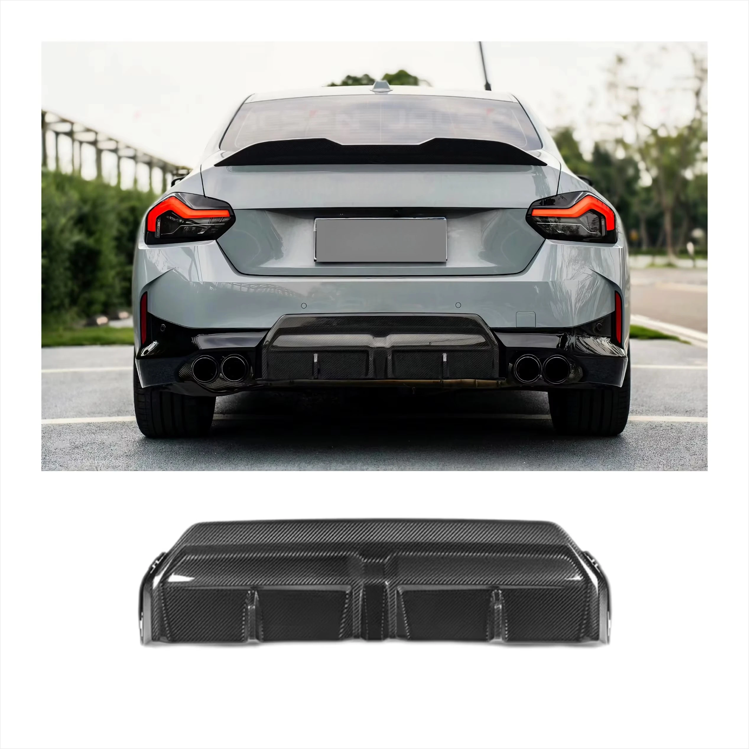 

High Quality Dry Carbon Fiber forBMW New 2 Series G42 Coupe M Sports M Performance Rear Bumper Diffuser Lip